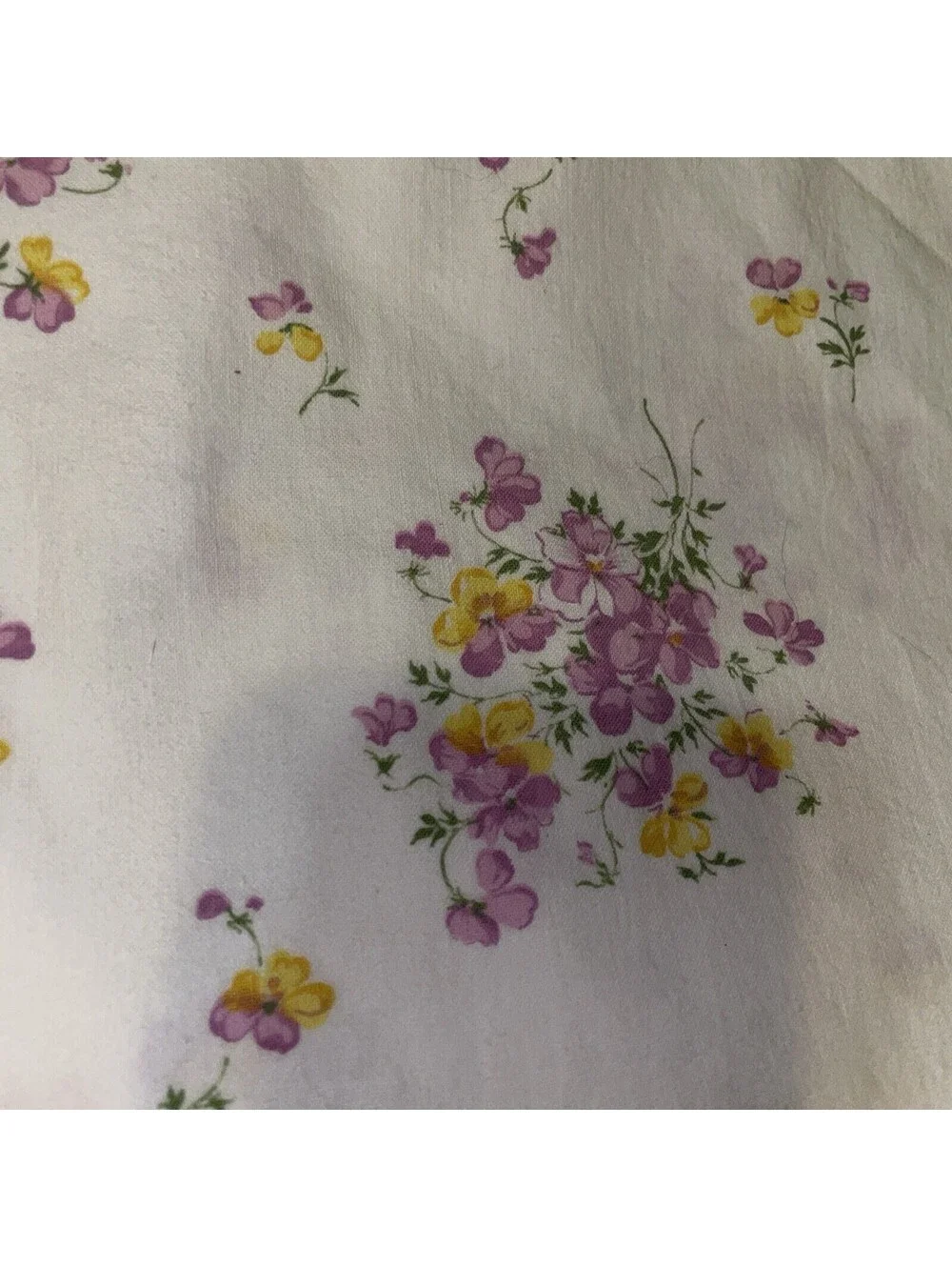 Vintage Floral Flat Sheet J C Penny’s 81” X 108” Double Bed 2 Pillowcases